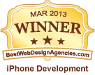 Awarded Top 6th Rank in iPhone Development by BestWebDesignAgencies.com